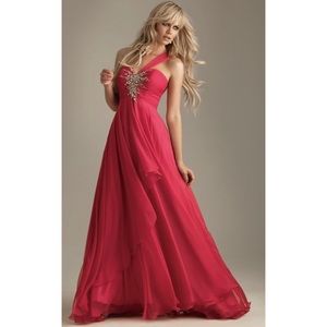 Night Moves by Allure Grecian One-Shoulder Dress